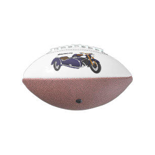 Sidecar purple motorcycle illustration american football