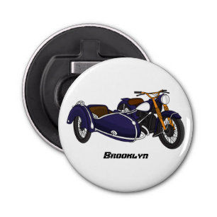 Sidecar purple motorcycle illustration bottle opener
