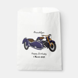 Sidecar purple motorcycle illustration favour bags