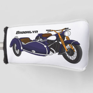 Sidecar purple motorcycle illustration golf head cover