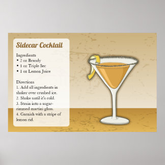 Sidecar Recipe Poster