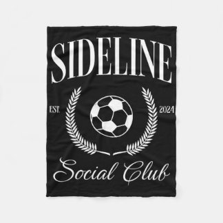 Sideline Soccer Mum Social Club Funny Fleece Blanket