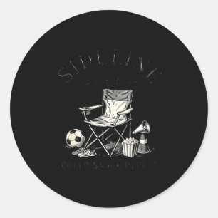 Sideline Social Club Cheer Snack Repeat Soccer Mom Classic Round Sticker
