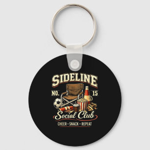 Sideline Social Club Cheer Snack Repeat Soccer Mom Key Ring