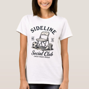 Sideline Social Club Cheer Snack Repeat Soccer Mum T-Shirt