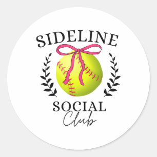 Sideline Social Club Softll Mum Sister Brother Classic Round Sticker