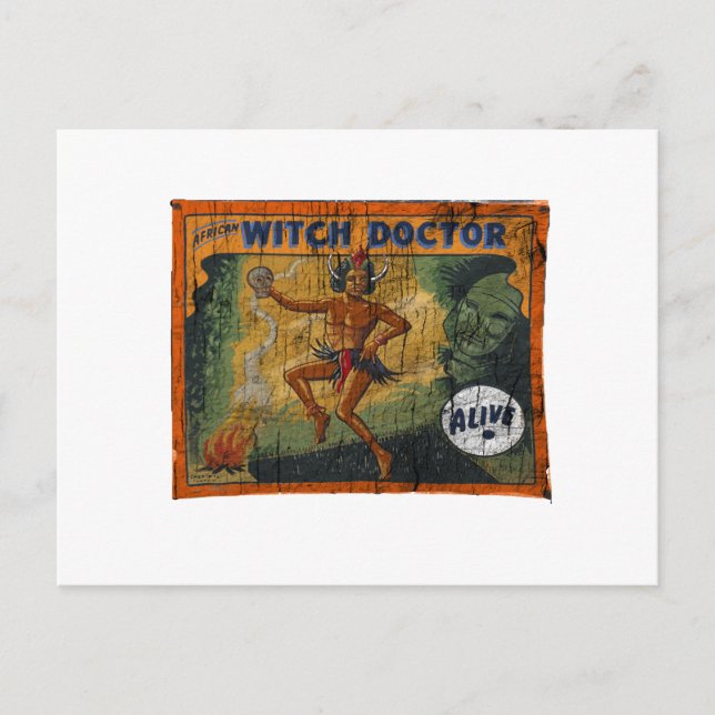 Sideshow Banner Witch Doctor Postcard (Front)