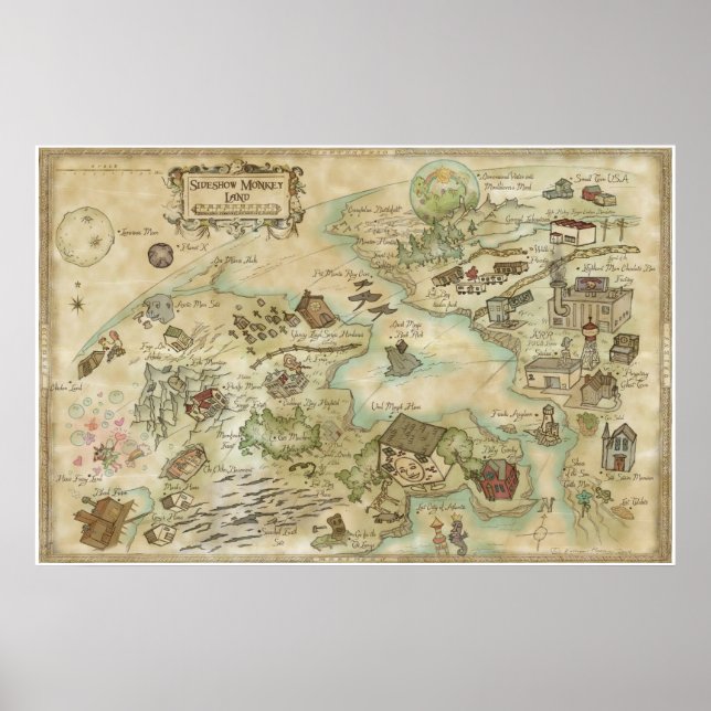 Sideshow Monkey World Map Poster (Front)