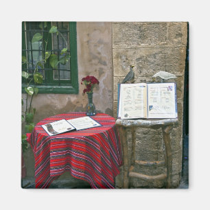 Sidewalk cafe, Chania, Crete, Greece Magnet