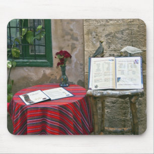 Sidewalk cafe, Chania, Crete, Greece Mouse Mat