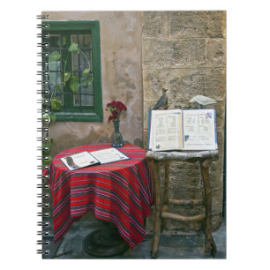 Sidewalk cafe, Chania, Crete, Greece Notebook