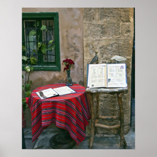 Sidewalk cafe, Chania, Crete, Greece Poster
