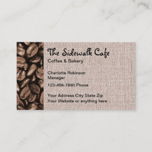 Sidewalk Cafe Coffee Shop Business Card