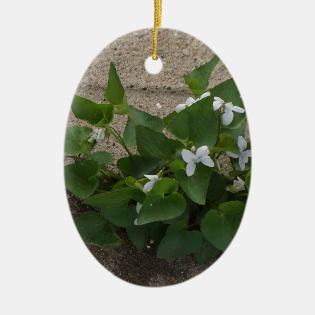 Sidewalk Flower Ceramic Tree Decoration (Front)