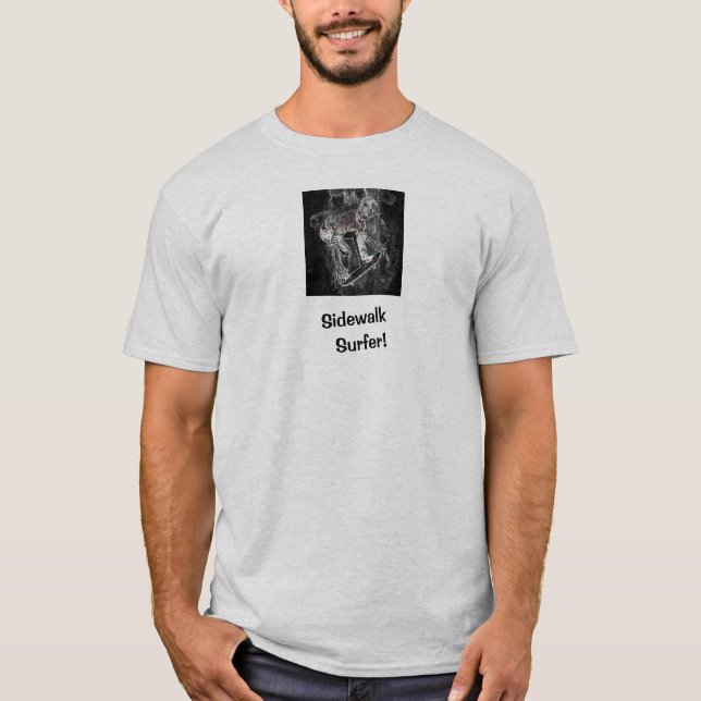 Sidewalk Surfer Pro Image Grey Skater T-Shirt (Front)