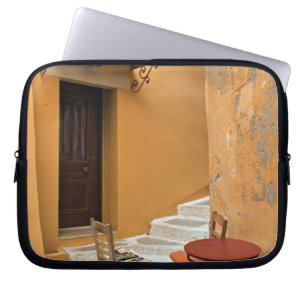 Sidewalk table setting, Chania, Crete, Greece Laptop Sleeve