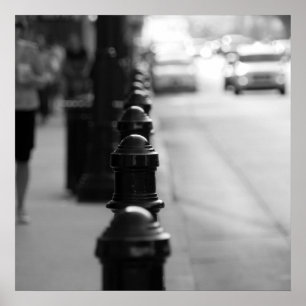 Sidewalk traffic chain poster