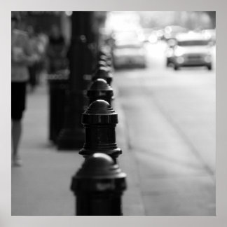 Sidewalk traffic chain poster