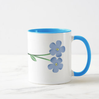 Sideways Blue Flowers Mug