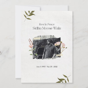 Sidhu moose wala rip  invitation