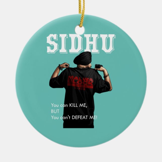 Sidhu Moosewala Desi Merch Punjabi  Pullover  Ceramic Tree Decoration (Front)