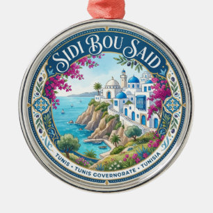 Sidi Bou Said Cliff Tunisia Metal Tree Decoration