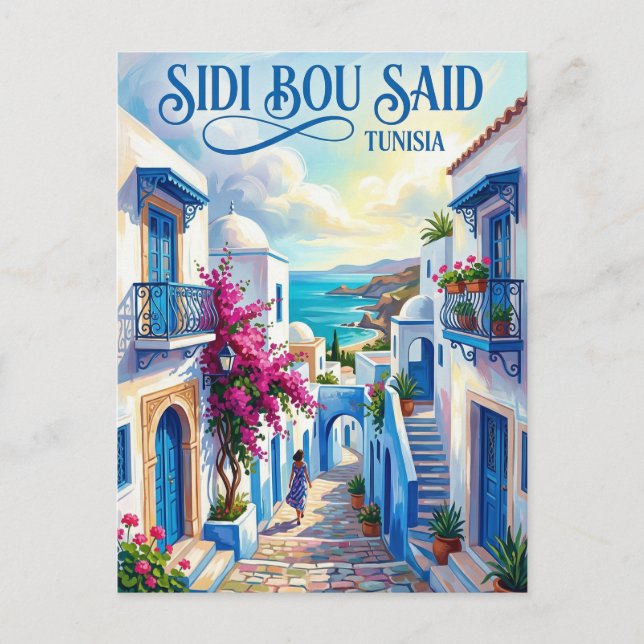Sidi Bou Said Tunisia Postcard (Front)