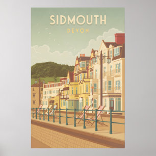 Sidmouth Devon Travel Poster