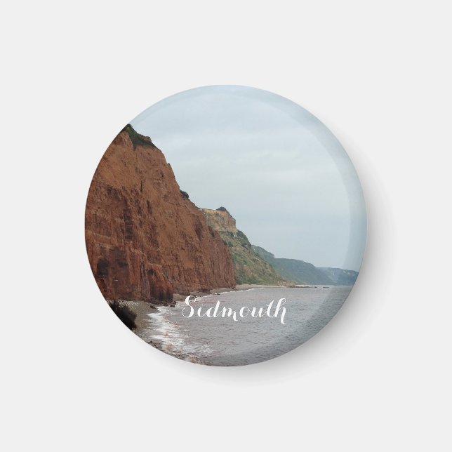 Sidmouth Ocean Photo Small, 3.2 Cm Round Magnet (Front)