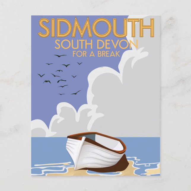 Sidmouth South Devon vintage travel poster. (Back)