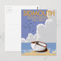 Sidmouth South Devon vintage travel poster.