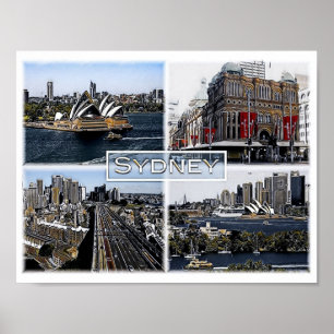 Sidney - Australia - Mosaic - Poster