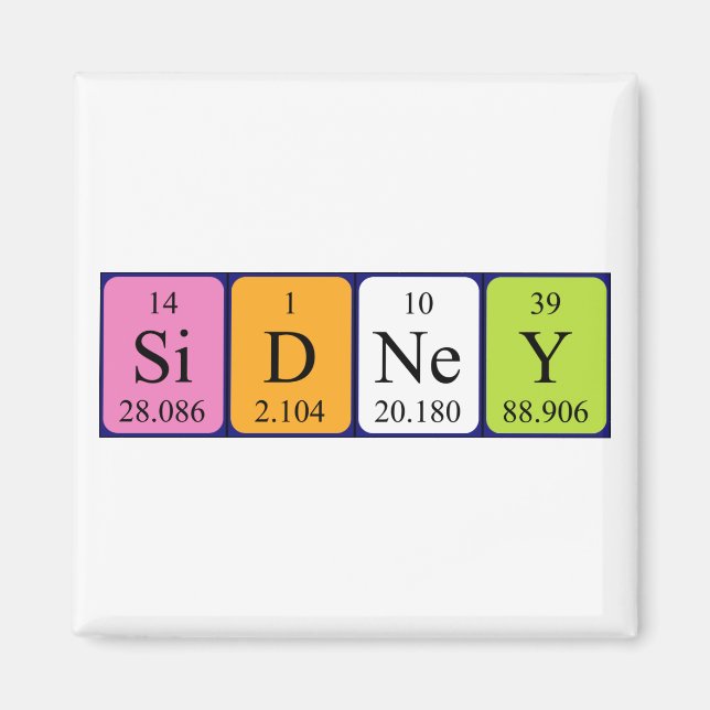 Sidney periodic table name magnet (Front)