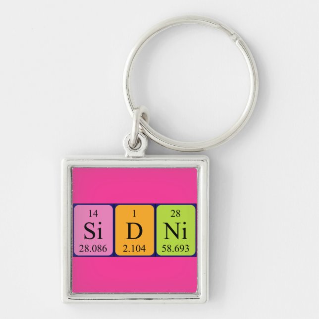 Sidni periodic table name keyring (Front)