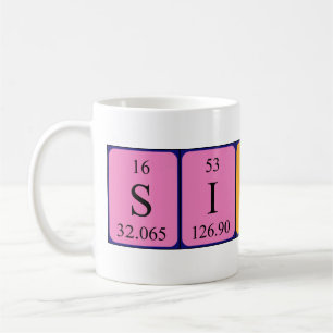 Sidni periodic table name mug
