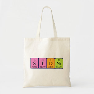 Sidni periodic table name tote bag
