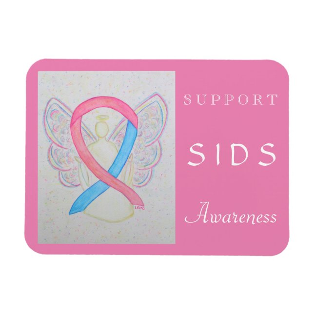 SIDS Awareness Ribbon Angel Custom Magnet (Horizontal)