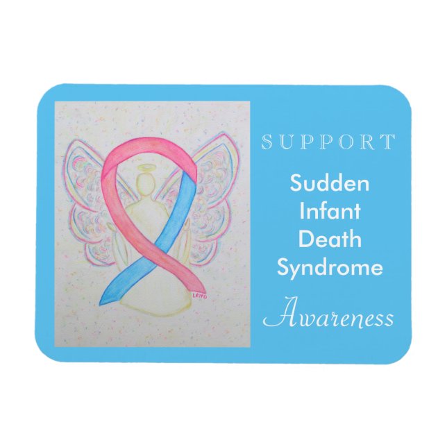 SIDS Awareness Ribbon Angel Custom Magnet (Horizontal)