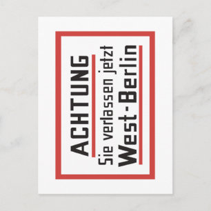 Sie verlassen jetzt West-Berlin, Germany Sign Postcard
