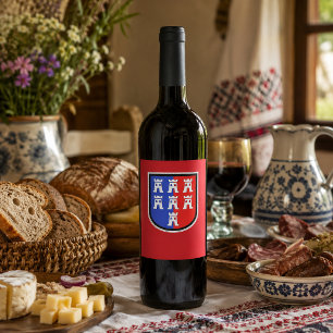 Siebenbürger Sachsen Wappen Weinaufkleber Wine Label