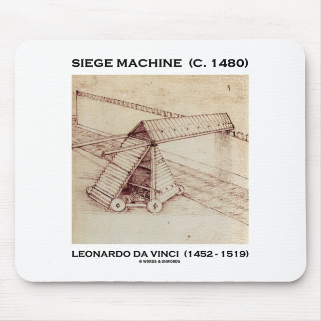 Siege Machine (C. 1480) Leonardo da Vinci Mouse Mat (Front)