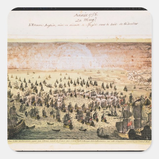 Siege of Mahon, 20th May 1756 Square Sticker (Front)