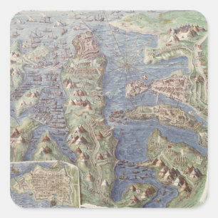 Siege of Malta Square Sticker