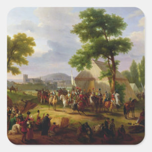 Siege of Paris by Henri IV in 1593, 1818 Square Sticker