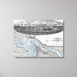 Siege of Vicksburg - Civil War Panoramic Map 2 Canvas Print
