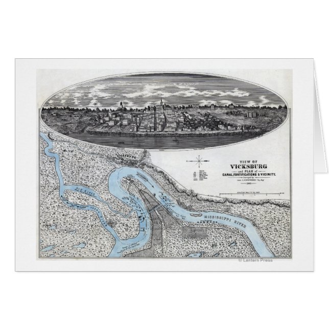 Siege of Vicksburg - Civil War Panoramic Map 3 (Front Horizontal)