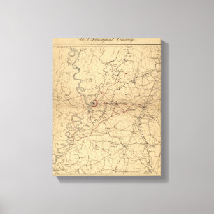 Siege of Vicksburg - Civil War Panoramic Map Canvas Print