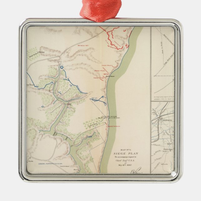 Siege of Yorktown Metal Tree Decoration (Front)