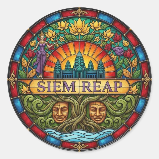 SIEM REAP CLASSIC ROUND STICKER (Front)