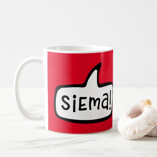 Siema! Hello, Hi in Polish, Polska, Polski Coffee Mug (With Donut)